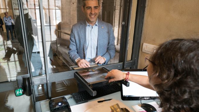 2018 09 20 Pizzarotti Guerra inaugurazione biglietteria Pilotta-1