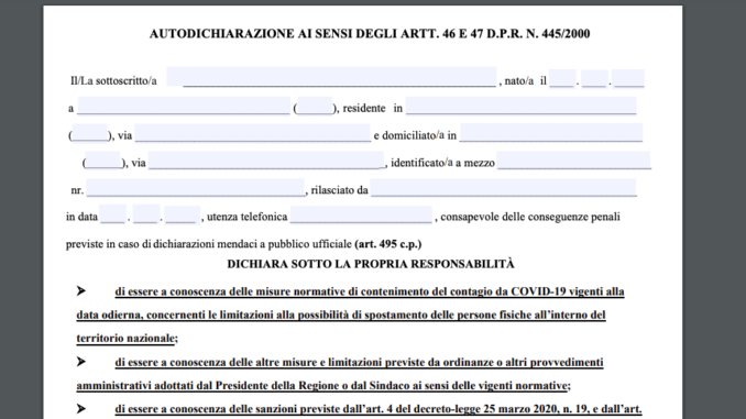 autocertificazione