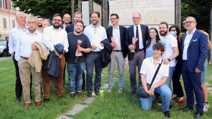 Enrico Letta al monumento alla Barricate