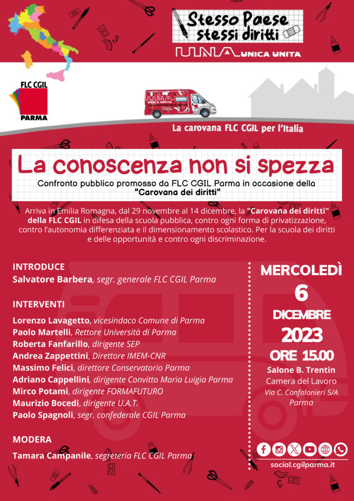 Anche Se Si Spezza Rimane Sempre Intero "La conoscenza non si spezza": la carovana dei diritti FLC CGIL arriva
