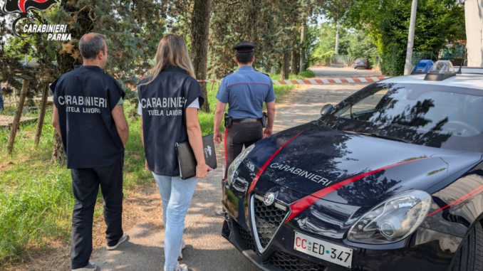 10.06.2025 Parma foto controllo dei Carabinieri in una torneria meccanica denunce e sanzioni